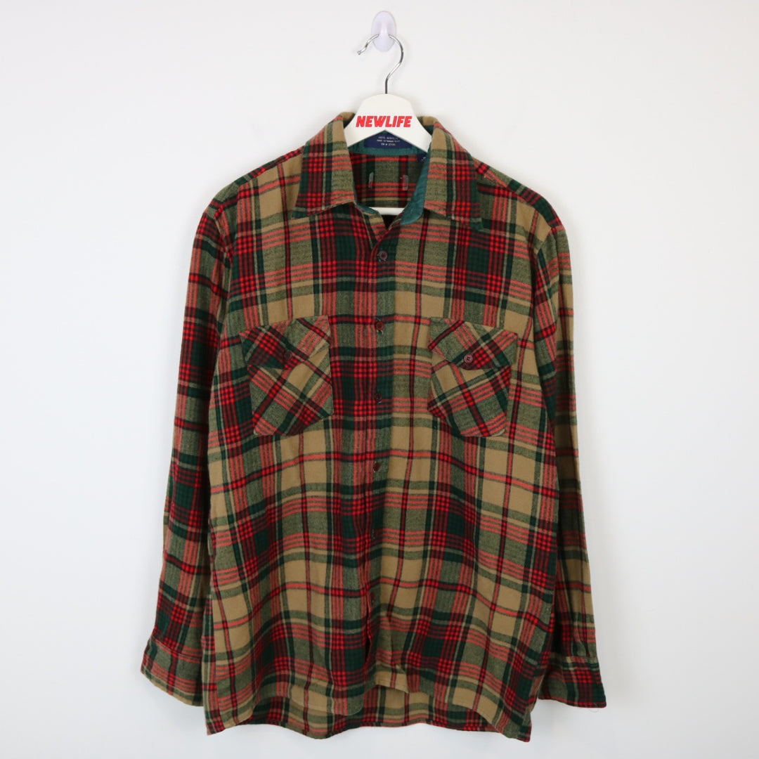 Vintage 80's Plaid Flannel Button Up - M-NEWLIFE Clothing