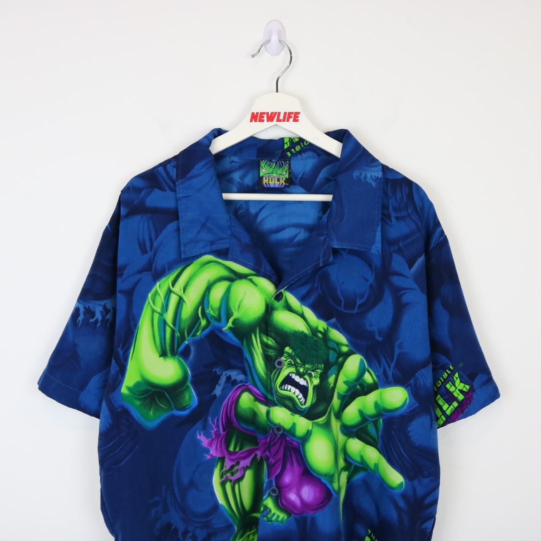 Vintage 2002 Marvel Incredible Hulk Short Sleeve Button Up - L-NEWLIFE Clothing