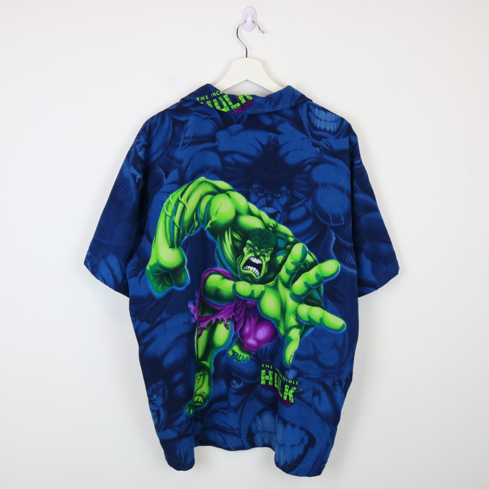 Vintage 2002 Marvel Incredible Hulk Short Sleeve Button Up - L-NEWLIFE Clothing