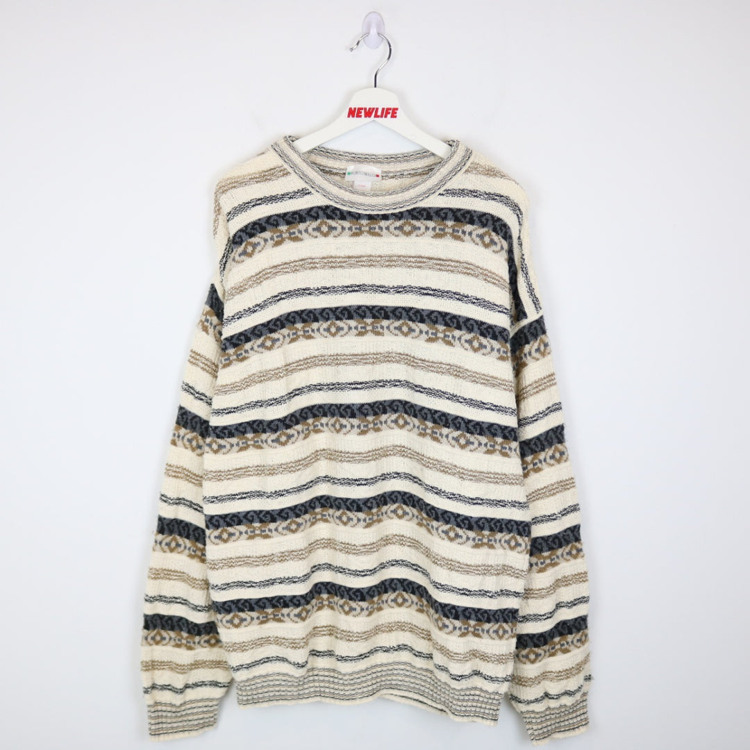 Vintage 90's Porto Bello Patterned Knit Sweater - L-NEWLIFE Clothing