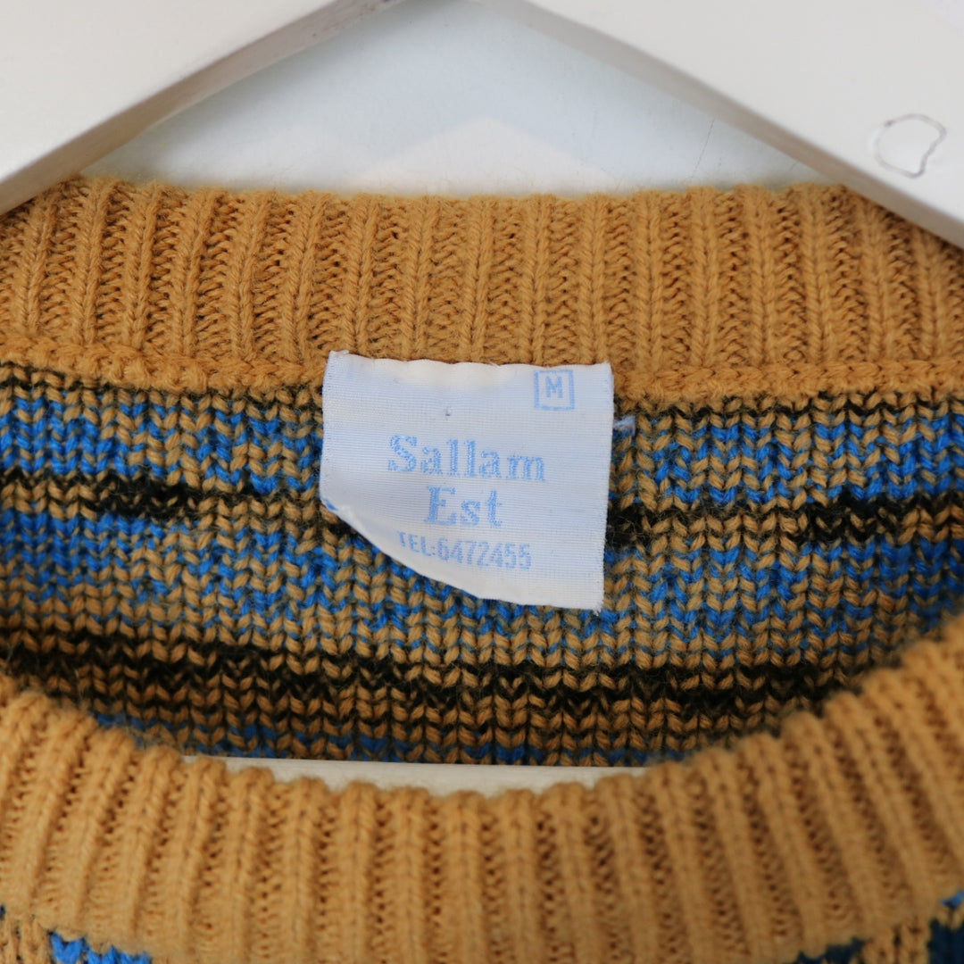 Vintage 80's Sallam Patterned Knit Sweater - M-NEWLIFE Clothing