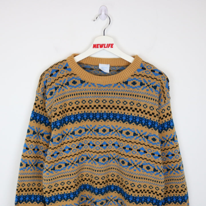 Vintage 80's Sallam Patterned Knit Sweater - M-NEWLIFE Clothing