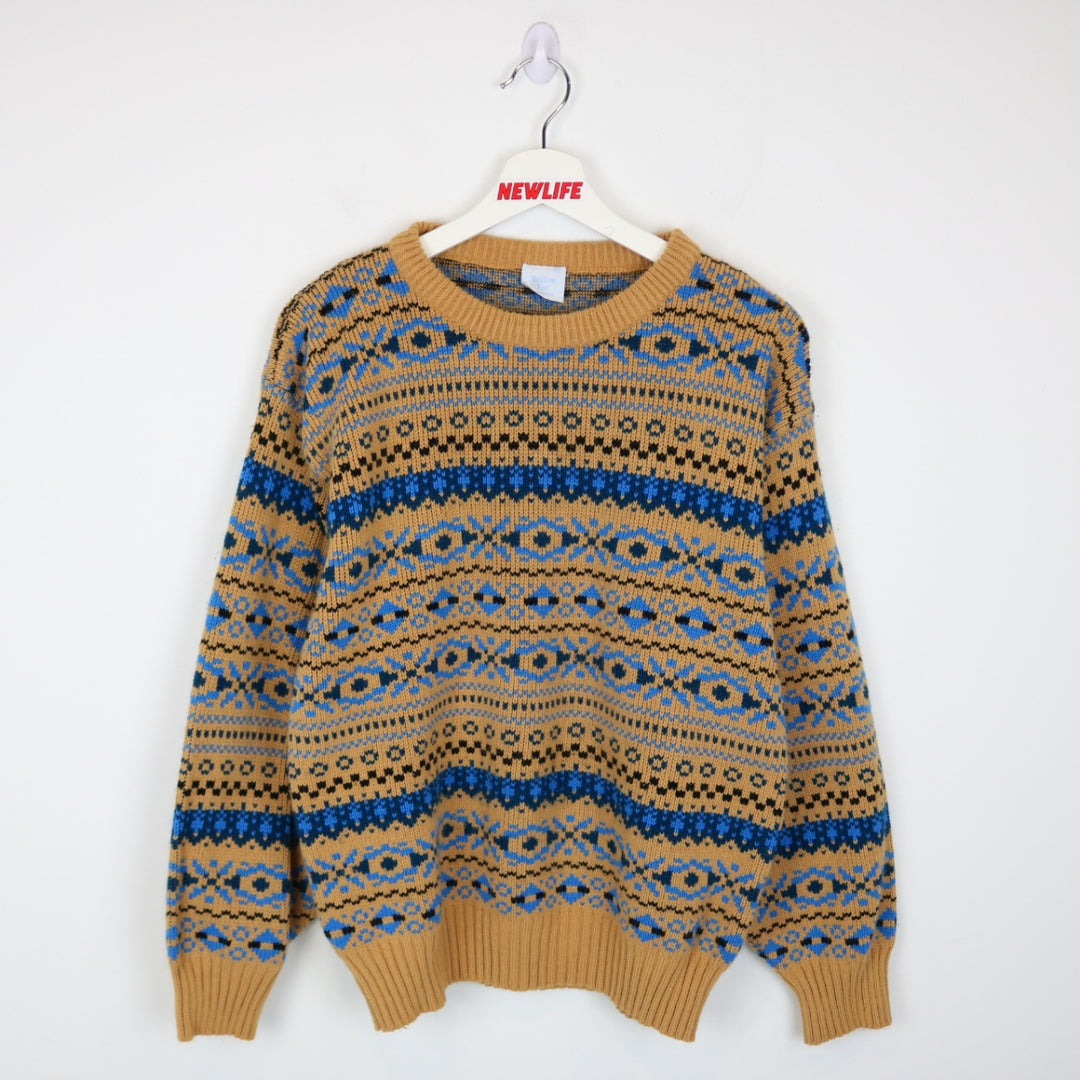 Vintage 80's Sallam Patterned Knit Sweater - M-NEWLIFE Clothing