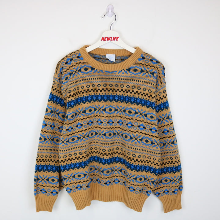 Vintage 80's Sallam Patterned Knit Sweater - M-NEWLIFE Clothing