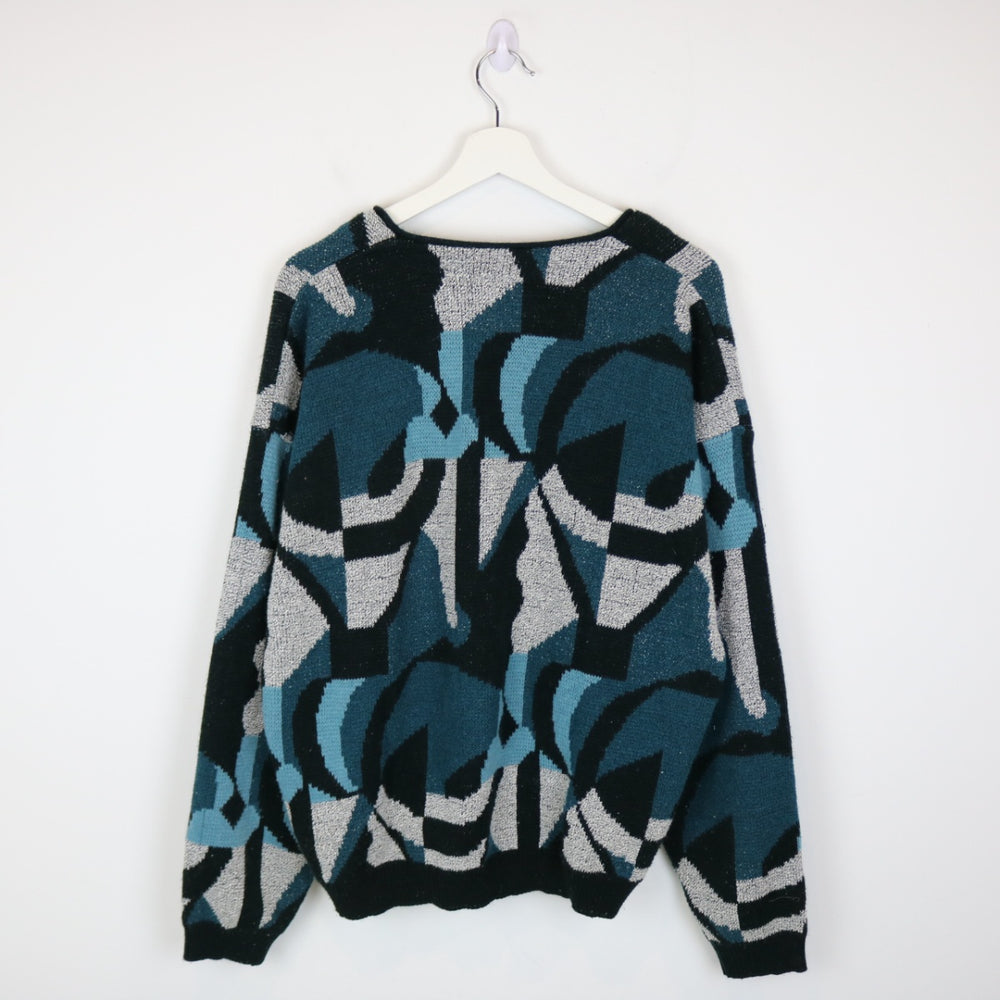 Vintage 80's Nino Foriero Patterned Knit Cardigan - L-NEWLIFE Clothing