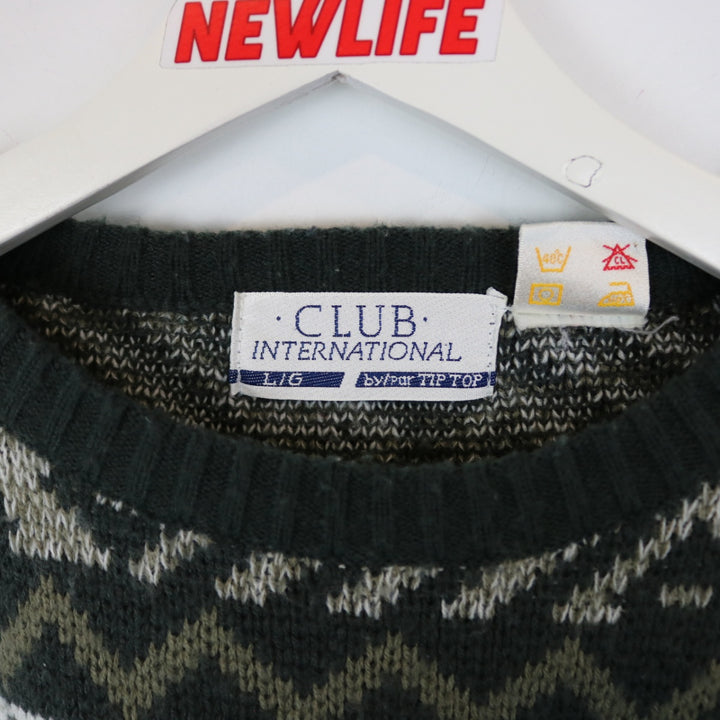 Vintage 80's Club International Patterned Knit Sweater - L-NEWLIFE Clothing