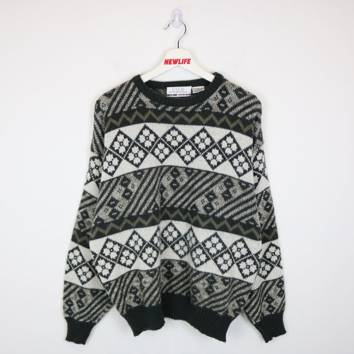 Vintage 80's Club International Patterned Knit Sweater - L-NEWLIFE Clothing
