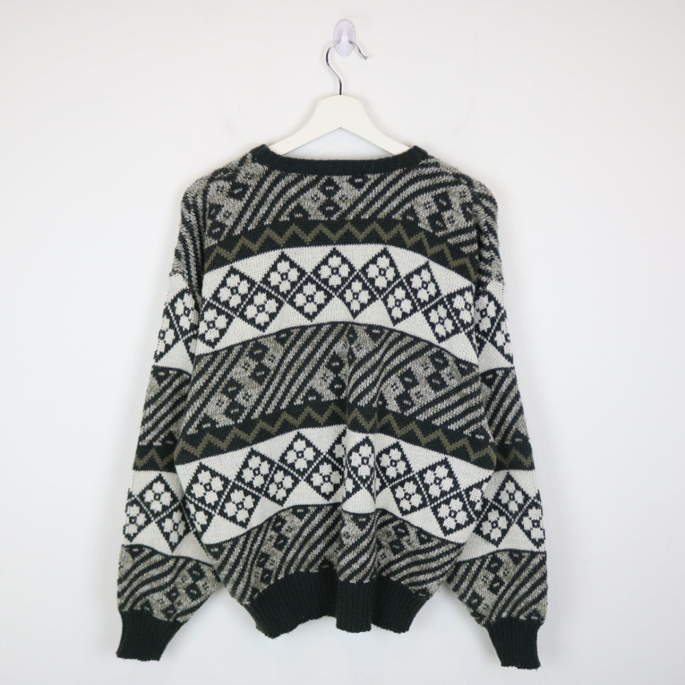 Vintage 80's Club International Patterned Knit Sweater - L-NEWLIFE Clothing