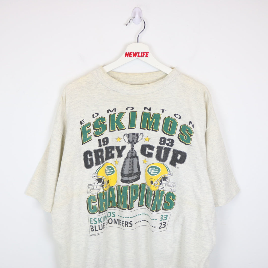 Vintage 1993 Edmonton Grey Cup Champions Tee - XL-NEWLIFE Clothing