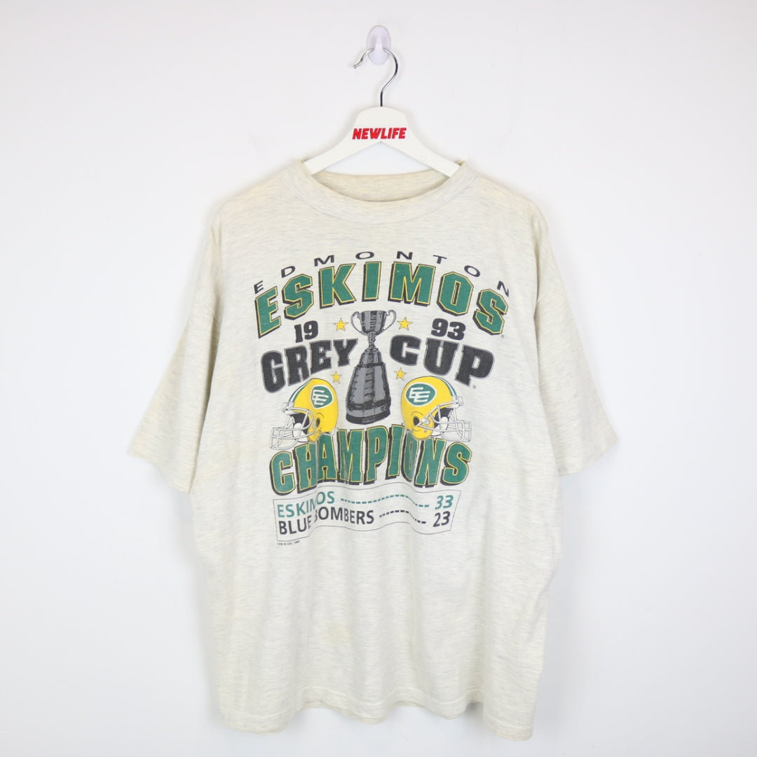 Vintage 1993 Edmonton Grey Cup Champions Tee - XL-NEWLIFE Clothing