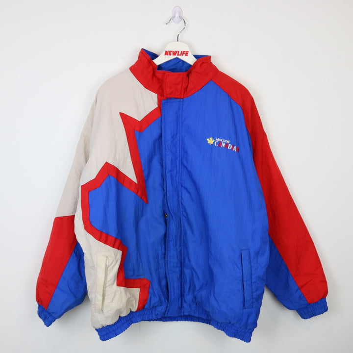 Vintage 90's Molson Canadian Beer Puffer Jacket - XL-NEWLIFE Clothing