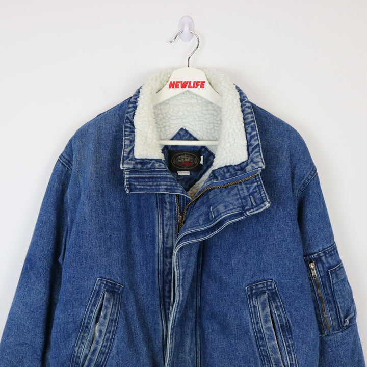 Vintage 80's Spirit River Sherpa Lined Denim Jacket - M-NEWLIFE Clothing