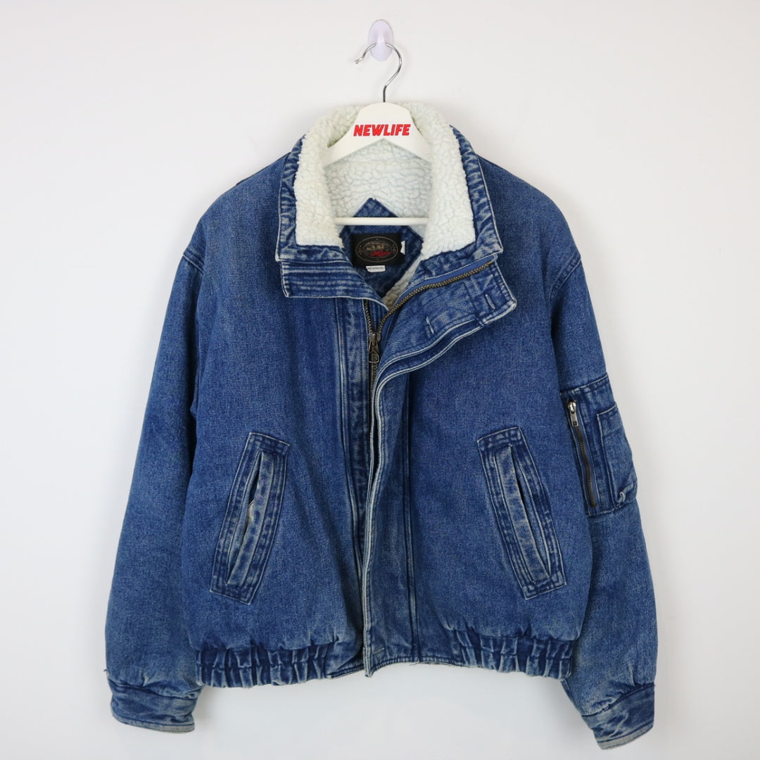 Vintage 80's Spirit River Sherpa Lined Denim Jacket - M-NEWLIFE Clothing