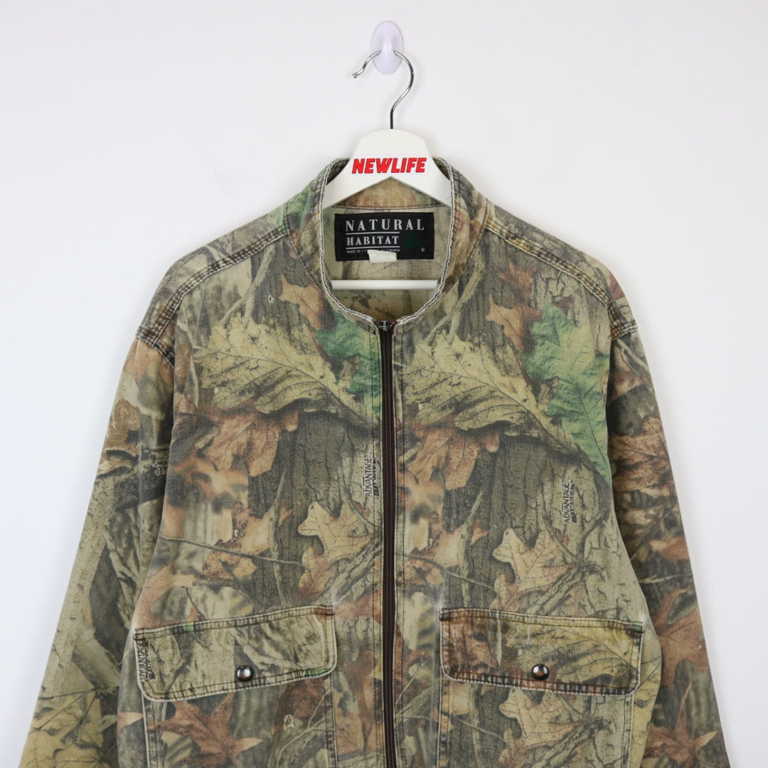 Vintage 80's Natural Habitat Real Tree Camo Jacket - L-NEWLIFE Clothing