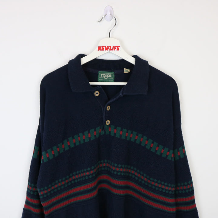 Vintage 90's TT&Co Collared Knit Sweater - L-NEWLIFE Clothing