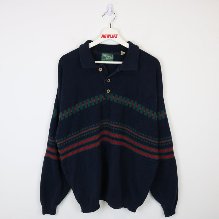 Vintage 90's TT&Co Collared Knit Sweater - L-NEWLIFE Clothing