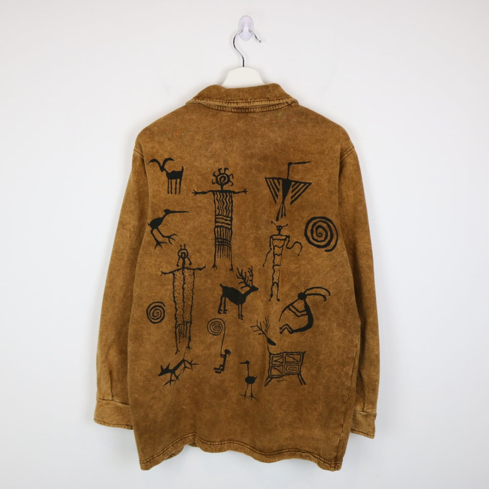 Vintage Aztec Patterned Button Up Sweater - M-NEWLIFE Clothing