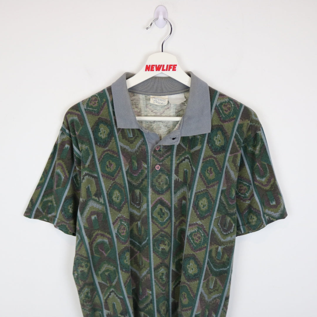 Vintage 90's Champion's Choice Patterned Polo Shirt - S-NEWLIFE Clothing