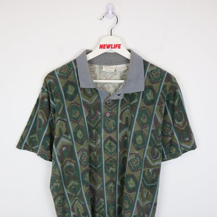 Vintage 90's Champion's Choice Patterned Polo Shirt - S-NEWLIFE Clothing