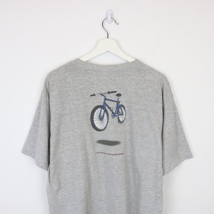 Vintage 90's Discovery Channel Zen & Mountain Biking Tee - L-NEWLIFE Clothing