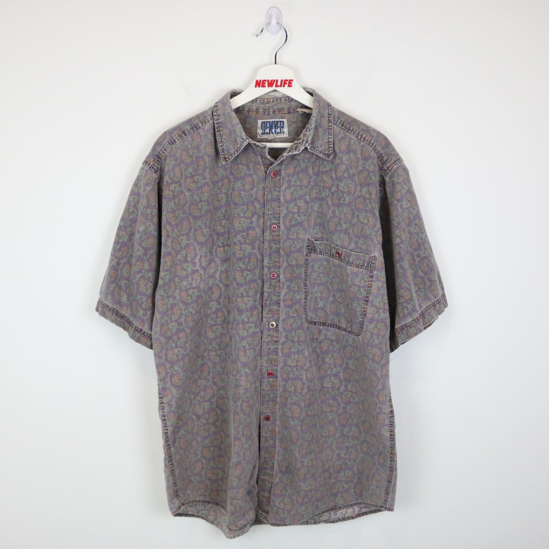 Vintage 90's Denver Hayes Paisley Short Sleeve Button Up - L-NEWLIFE Clothing