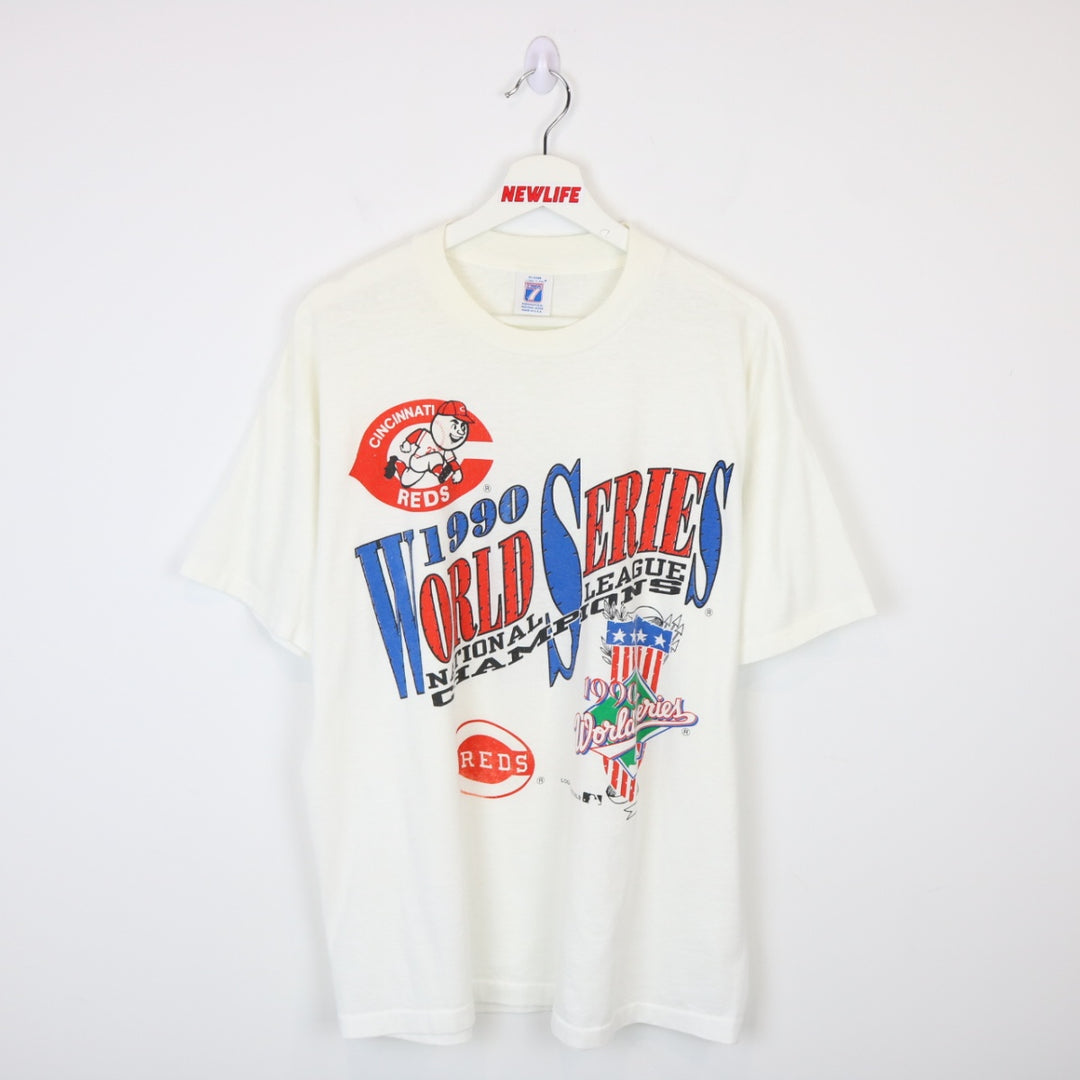 Vintage 1990 Cincinnati Reds World Series Champions Tee - L-NEWLIFE Clothing