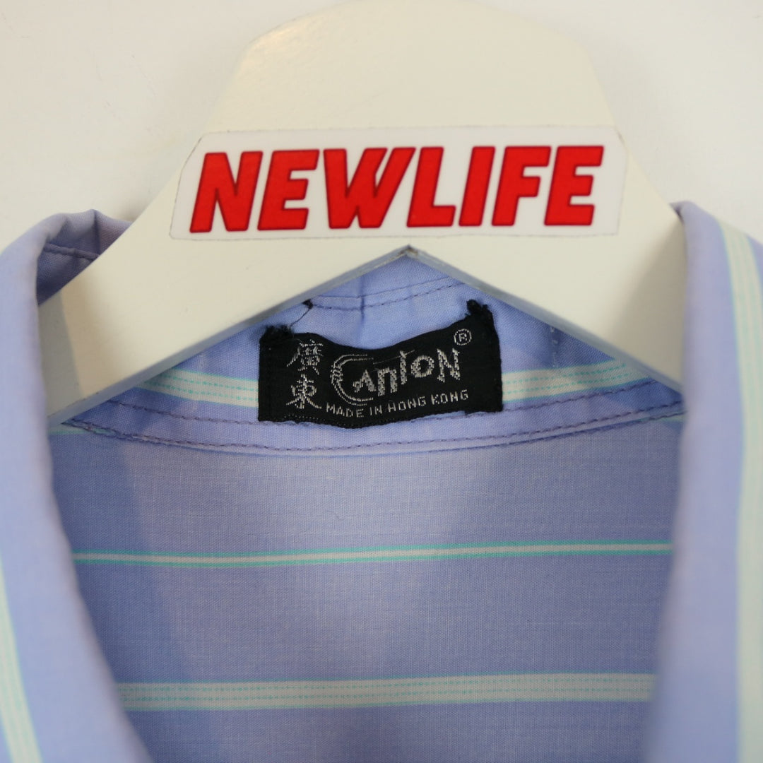 Vintage 80's Canton Striped Button Up - M-NEWLIFE Clothing