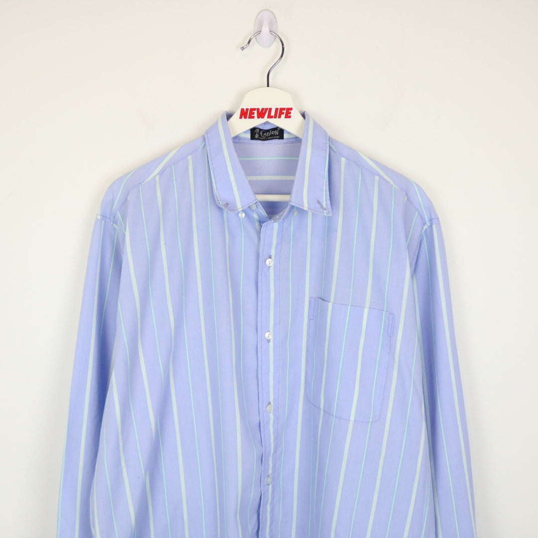 Vintage 80's Canton Striped Button Up - M-NEWLIFE Clothing