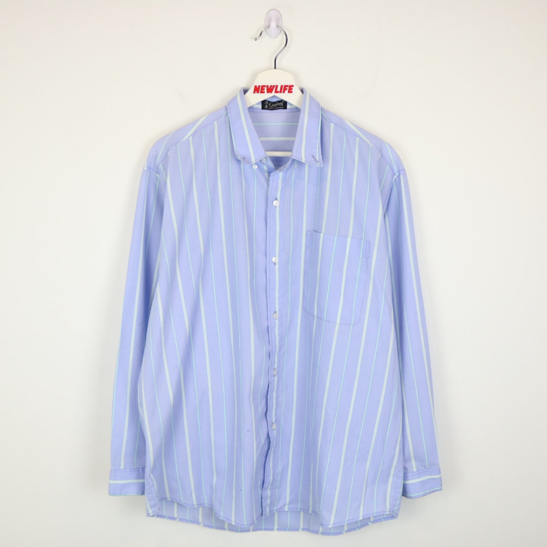 Vintage 80's Canton Striped Button Up - M-NEWLIFE Clothing