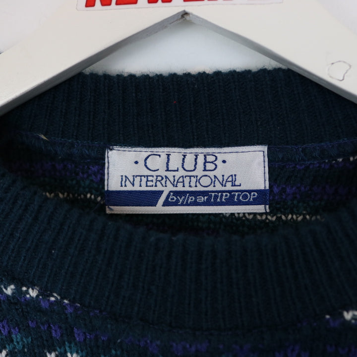 Vintage 90's Club International Patterned Knit Sweater - XL-NEWLIFE Clothing