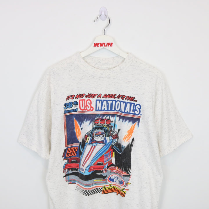 Vintage 1992 US Nationals Drag Racing Tee - M-NEWLIFE Clothing