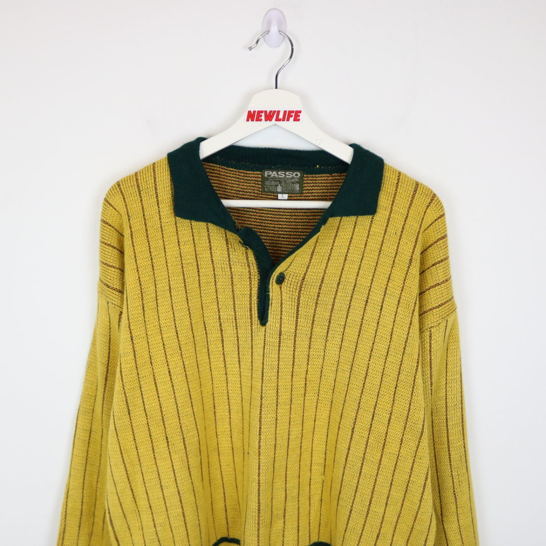 Vintage 80's Passo Collared Knit Sweater - M-NEWLIFE Clothing