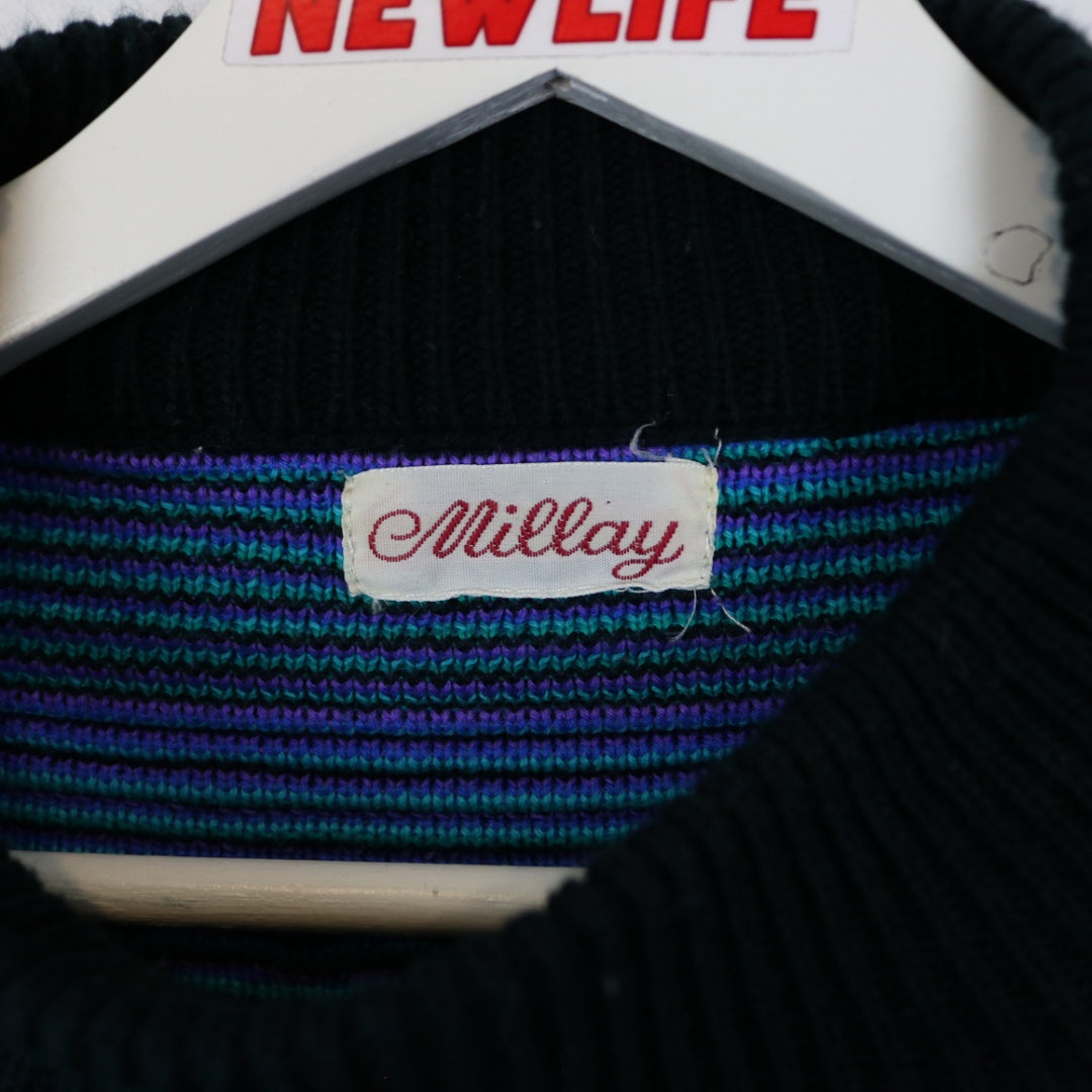 Vintage 80's Millay Patterned Knit Sweater - M-NEWLIFE Clothing