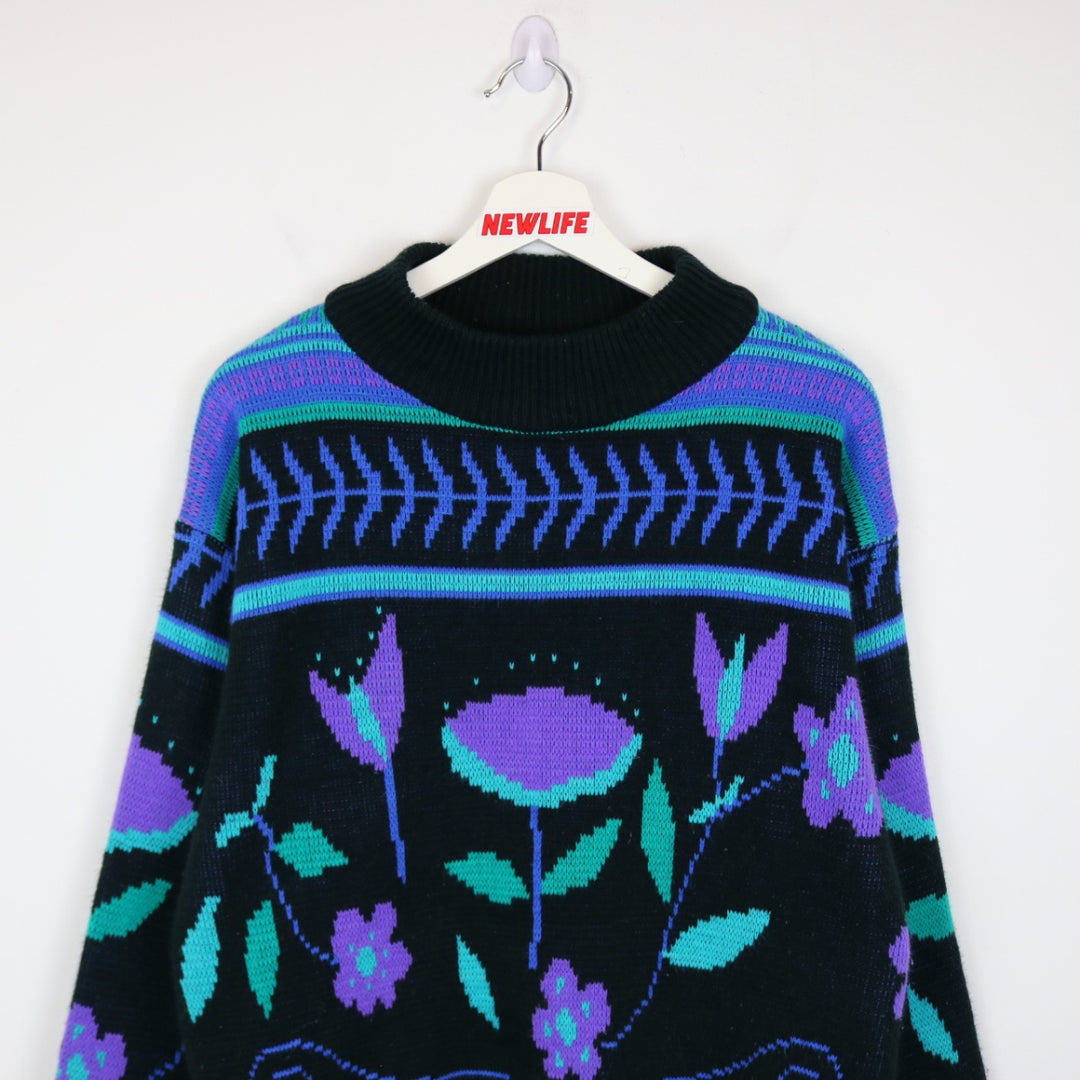 Vintage 80's Millay Patterned Knit Sweater - M-NEWLIFE Clothing