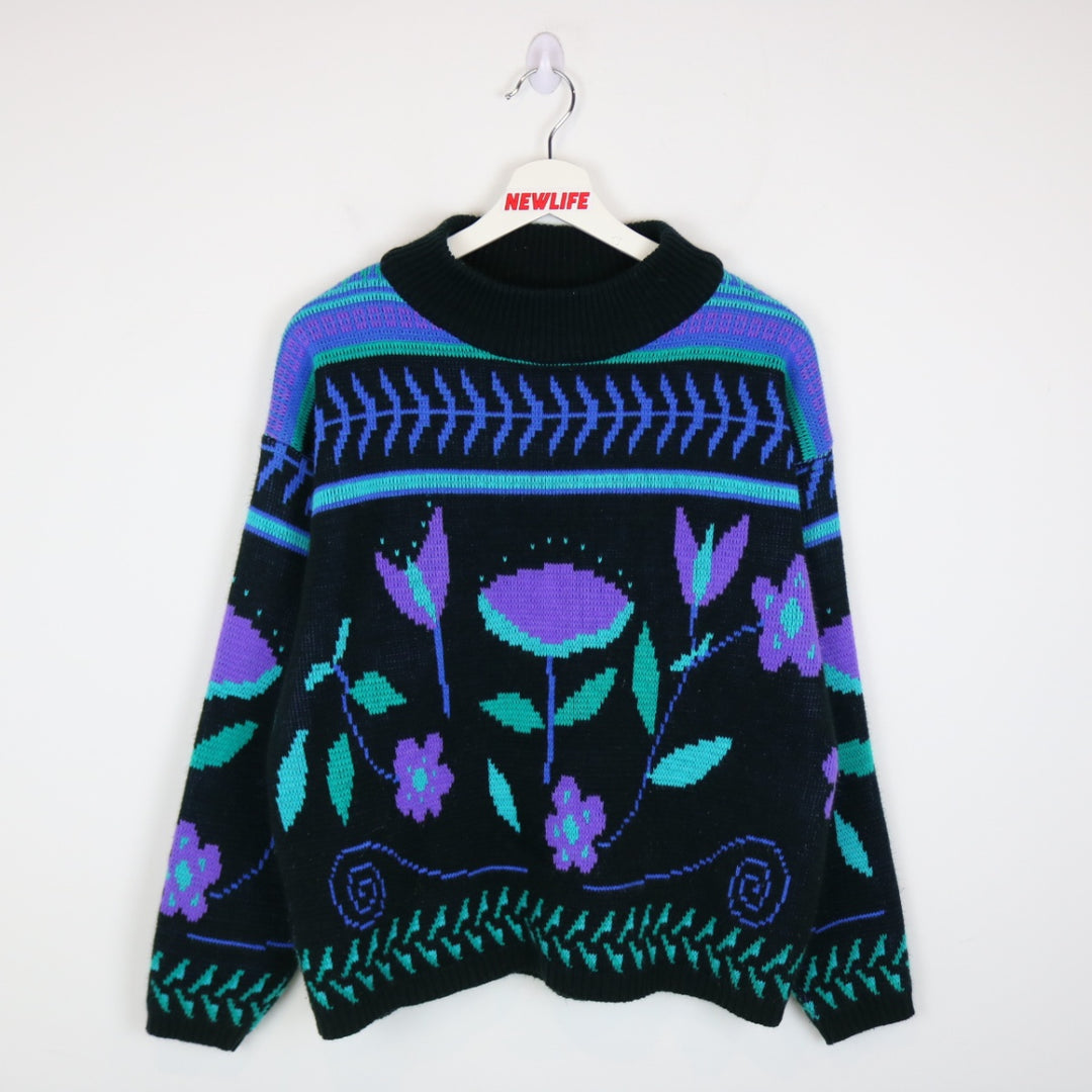 Vintage 80's Millay Patterned Knit Sweater - M-NEWLIFE Clothing