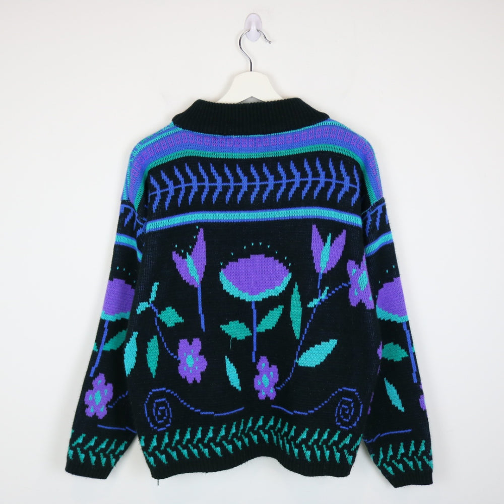 Vintage 80's Millay Patterned Knit Sweater - M-NEWLIFE Clothing