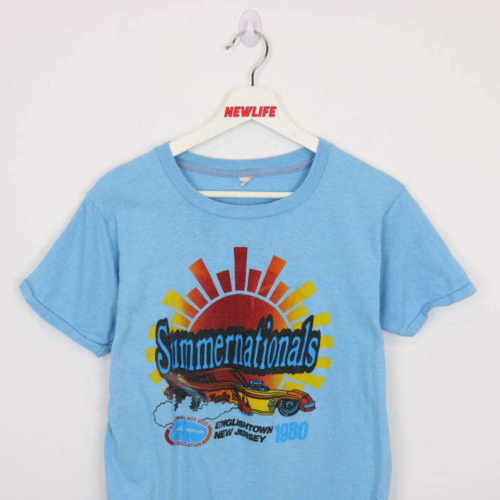 Vintage 1980 Summer Nationals Englishtown Drag Racing Tee - S-NEWLIFE Clothing