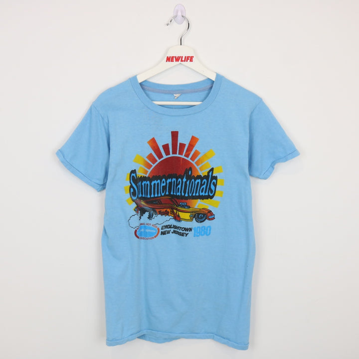 Vintage 1980 Summer Nationals Englishtown Drag Racing Tee - S-NEWLIFE Clothing