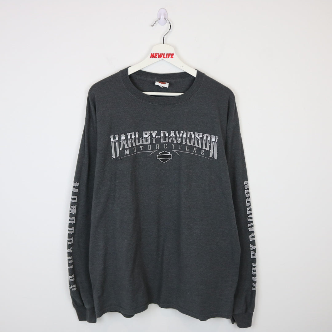 2015 Harley Davidson Red Deer Long Sleeve Tee - L-NEWLIFE Clothing