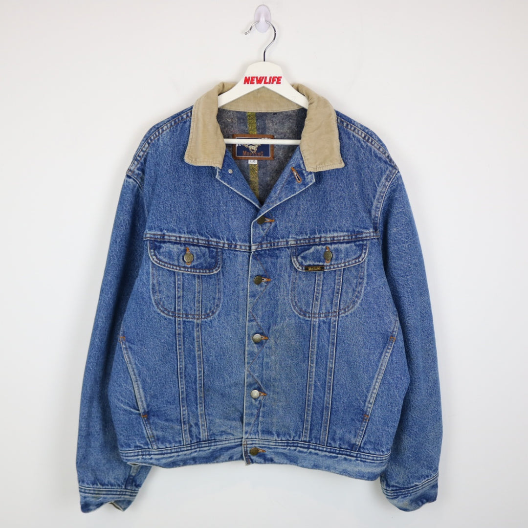 Vintage 90's Storm Rider Mustang Blanket Lined Denim Jacket - L-NEWLIFE Clothing
