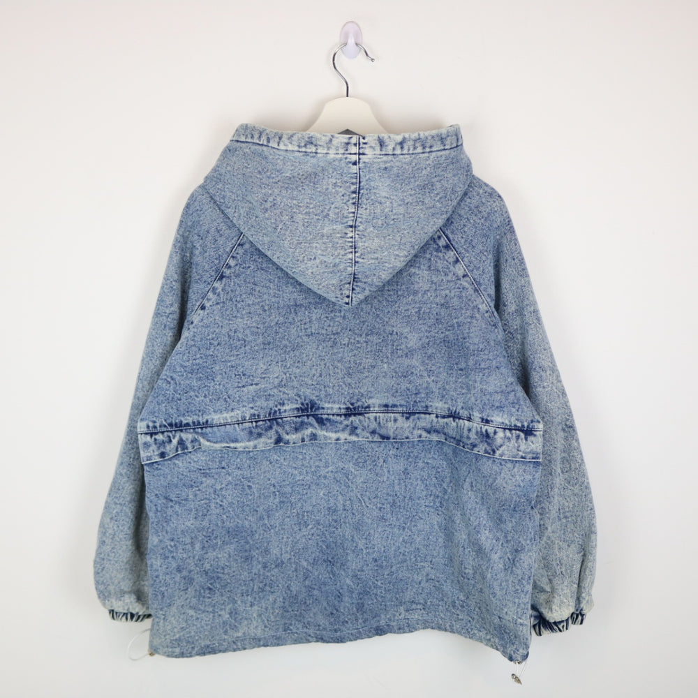 Vintage Denim Fleece Lined Anorak Jacket - L-NEWLIFE Clothing