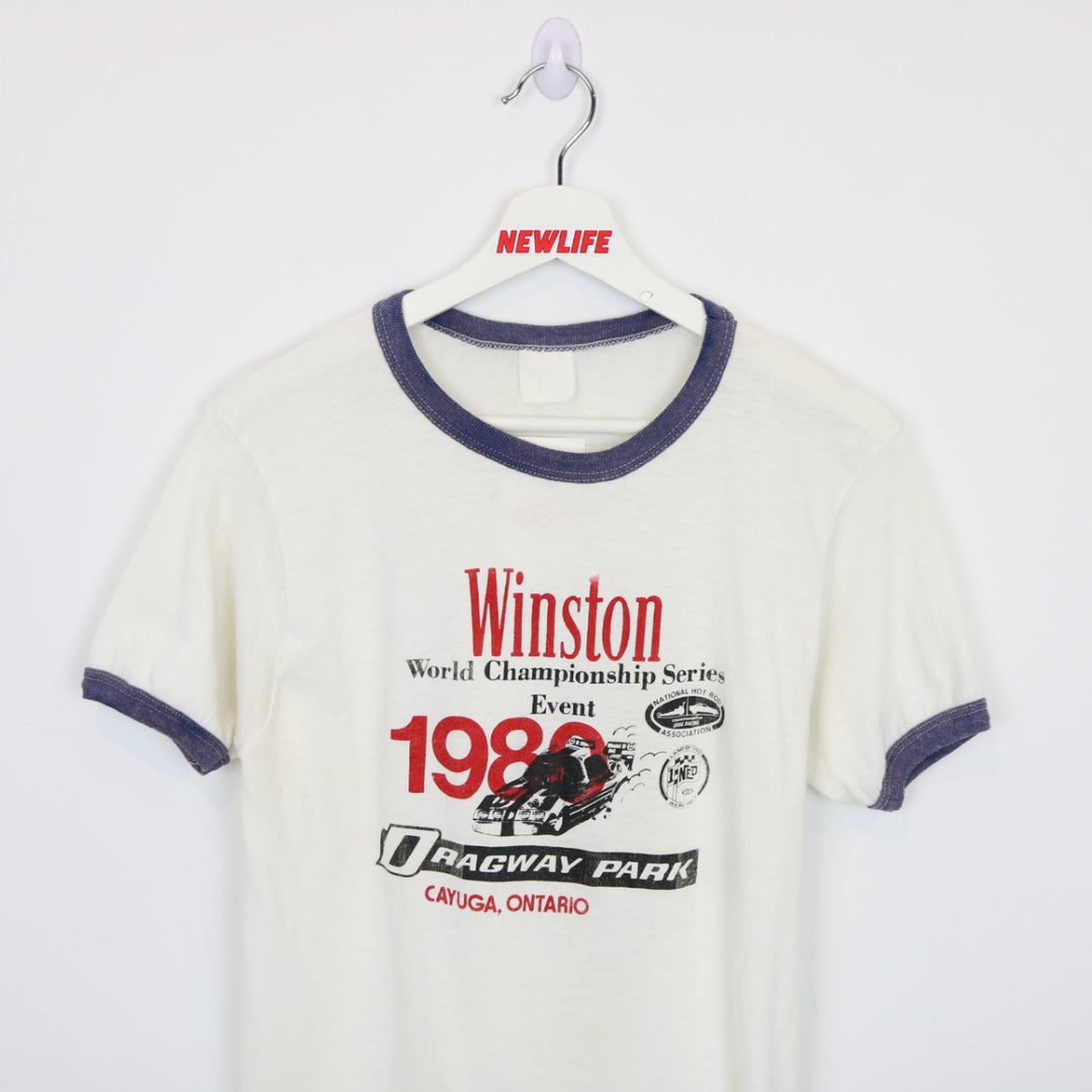 Vintage 1980 Winston World Championship Racing Ringer Tee - S-NEWLIFE Clothing