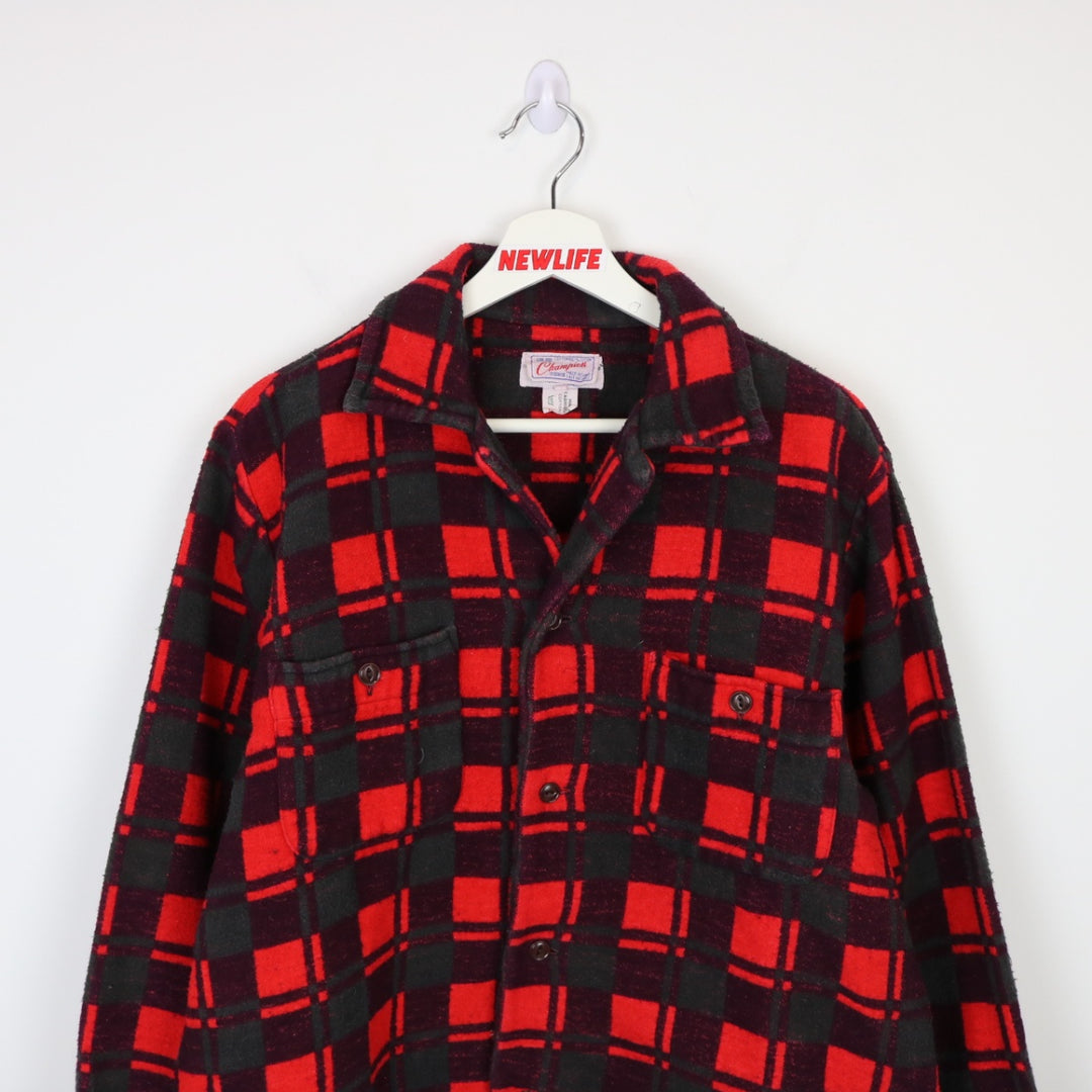 Vintage 80's Champion Plaid Flannel Shacket - M-NEWLIFE Clothing