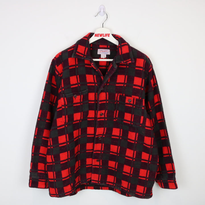 Vintage 80's Champion Plaid Flannel Shacket - M-NEWLIFE Clothing