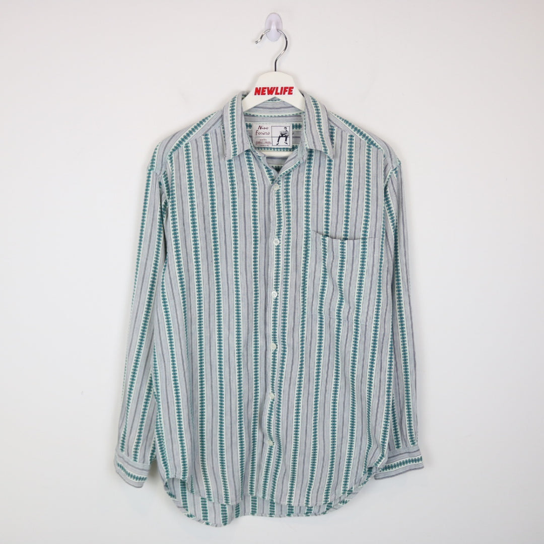 Vintage 80's Nino Foriero Striped Button Up - S-NEWLIFE Clothing