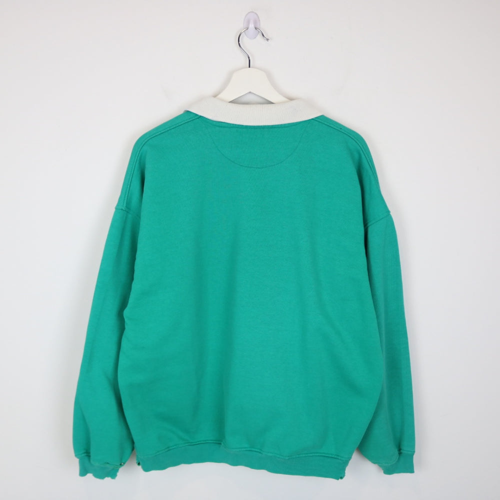 Vintage 00's Harry Rosen African Nature Collared Crewneck - L-NEWLIFE Clothing