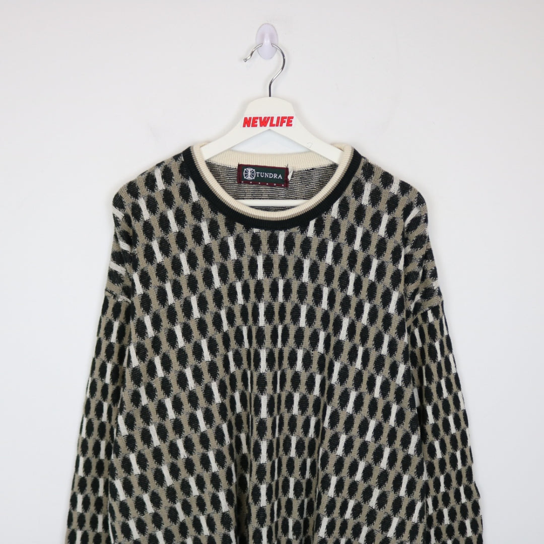 Vintage 90's Tundra Patterned Knit Sweater - L-NEWLIFE Clothing