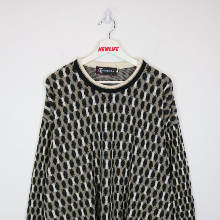 Vintage 90's Tundra Patterned Knit Sweater - L-NEWLIFE Clothing