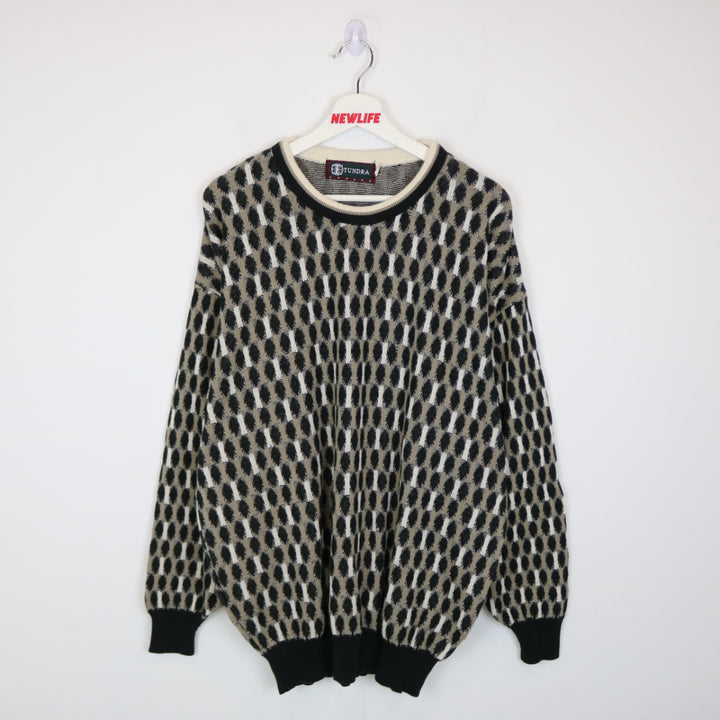 Vintage 90's Tundra Patterned Knit Sweater - L-NEWLIFE Clothing