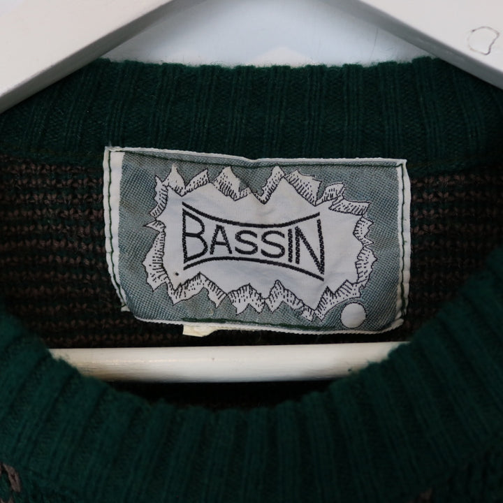 Vintage 80's Bassin Patterned Knit Sweater - M/L-NEWLIFE Clothing
